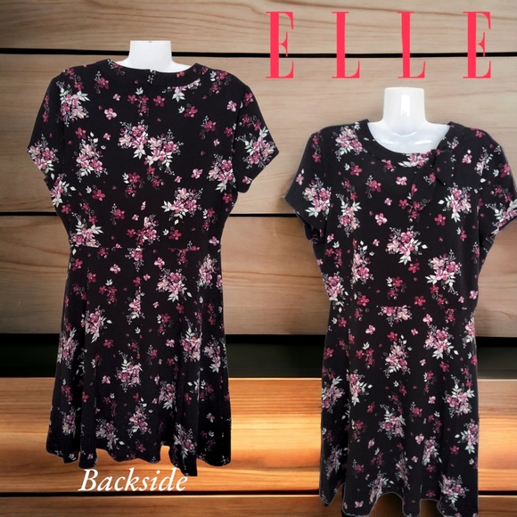 Nwt!! ELLE Designer Black and Floral Gorgeous Midi Dress With Bow Tie!!💖 - Picture 8 of 16